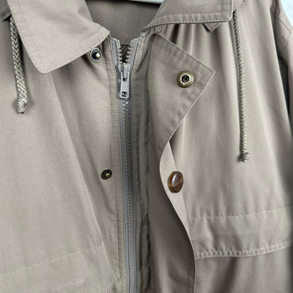 VTG L.L.Bean Traveler Jacket Mens M Brown 3-in-1 Fleece Long Lined Hooded Parka - Picture 5 of 12